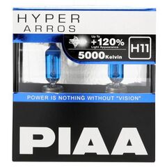 PIAA Hyper Arros H11 +120% 55W 5000K комплект 2 шт, Тип лампи: H11, Колірна температура: 5000