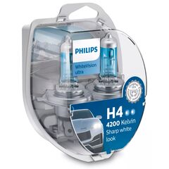 PHILIPS WhiteVision ultra +60% H4 55/60W 4200K комплект 2 шт 