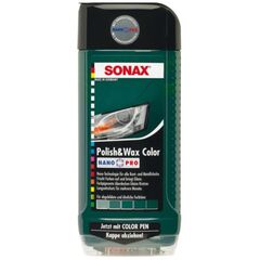 SONAX Polish +Wax Color зеленый полироль тефлон с воском 500 мл, Цвет: Зеленый, Объем: 500 мл 