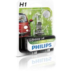  Лампа галогенна Philips H1 LongLife EcoVision, 1шт/блістер 12258LLECOB1
