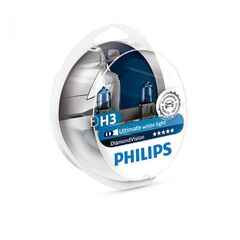 Лампа галогенная Philips H3 Diamond Vision 5000K, 2шт/блистер 12336DVS2 