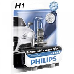 Лампа галогенная Philips H1 Cristal Vision, 4300K, 1шт/блистер 12258CVB1 