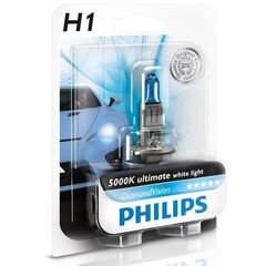  Лампа галогенна Philips H1 Diamond Vision, 5000K, 1шт/блістер 12258DVB1
