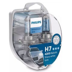 Лампа галогенная PHILIPS 12972WVUSM H7 55W 12V PX26d WhiteVisionUltra +60%(4200K) 