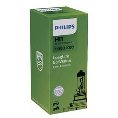 Лампа галогенная Philips H11 LongLife EcoVision, 1шт/карт 12362LLECOС1 