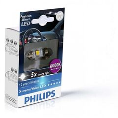 Philips Festoon BlueVision LED T10.5x38 128596000KX1 1W 6000K блистер комплект 1 шт 