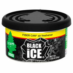 Little Trees Fiber Can Black Ice Air Freshener ароматизатор консерва в подстаканник (под сиденье) с запахом черный лед 