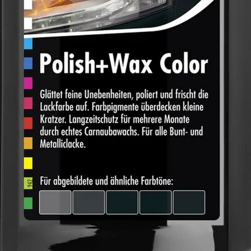 SONAX Polish +Wax Color чорний поліроль тефлон з воском 500 мл, Колір: Чорний, Кількість: 500 мл, зображення 3