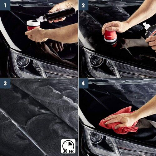 SONAX Polish +Wax Color чорний поліроль тефлон з воском 500 мл, Колір: Чорний, Кількість: 500 мл, зображення 5