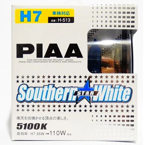 PIAA Southern Star White H7 55W 5100K комплект 2 шт, Колірна температура: 5100, Тип лампи: H7