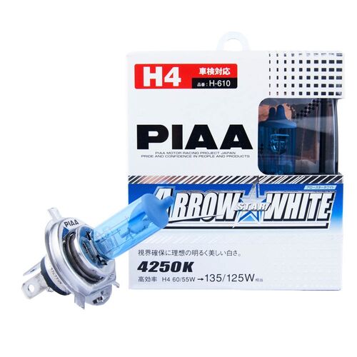 PIAA Arrow Star White H4 55W 4250K комплект 2 шт, Колірна температура: 4150, Тип лампи: H4, зображення 2