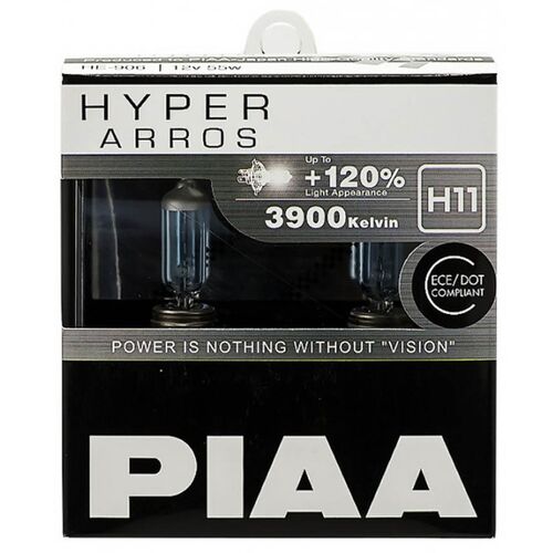 PIAA Hyper Arros H11 +120% 55W 3900K комплект 2 шт, Колірна температура: 3900, Тип лампи: H11