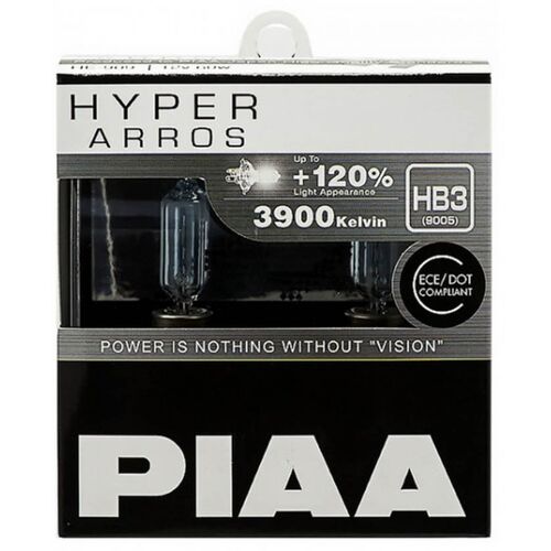 PIAA Hyper Arros HB3 +120% 60W 3900K комплект 2 шт, Колірна температура: 3900, Тип лампи: HB3