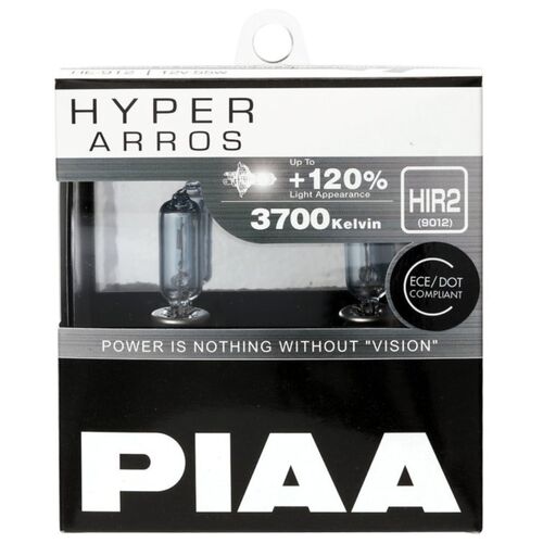 PIAA Hyper Arros HIR2 +120% 60/55W 3700K комплект 2 шт, Колірна температура: 3700, Тип лампи: HIR2