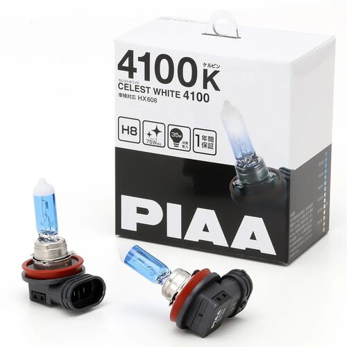 PIAA Hyper Celest White H8 35W 4100K комплект 2 шт, Колірна температура: 4100, Тип лампи: H8, зображення 2