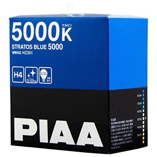 PIAA Stratos Blue H4 55W 5000K комплект 2 шт, Колірна температура: 5000, Тип лампи: H4