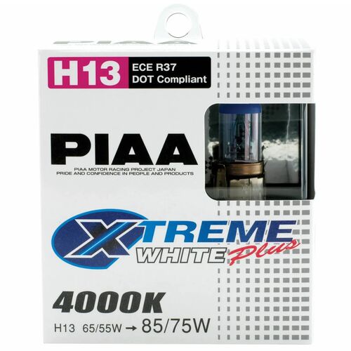 PIAA Xtreme White Plus H13 55W 4000K комплект 2 шт, Колірна температура: 4000, Тип лампи: H13