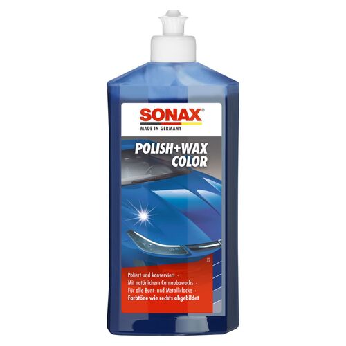 SONAX Polish +Wax Color синий полироль тефлон с воском 500 мл, Цвет: Синий, Количество: 500 мл 