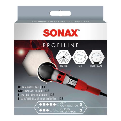 Полірувальний круг SONAX PROFILINE Lammwollpad 133 (493141) – овеча вовна, 133 мм, зображення 2