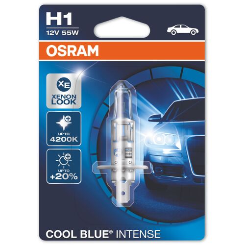 OSRAM Cool Blue Intense H1 55W 4200K (блистер) 1 шт, Колірна температура: 4200, Тип лампи: H1