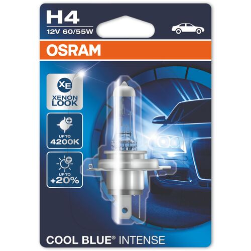 OSRAM Cool Blue Intense H4 55W 4200K блистер 1 шт, Колірна температура: 4200, Тип лампи: H4