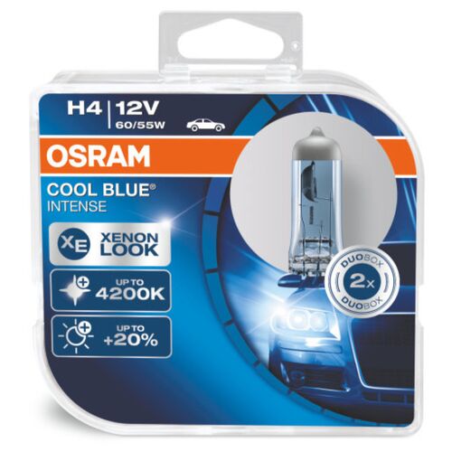OSRAM Cool Blue Intense H4 55W 4200K комплект 2 шт, Колірна температура: 4200, Тип лампи: H4