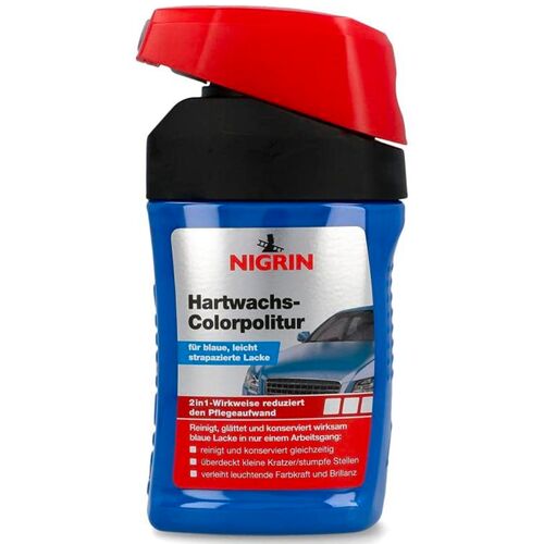 NIGRIN Hartwachs-Colorpolitur Blau синій однокроковий поліроль з PTFE 300 мл, Колір: Синій, Кількість: 300 мл