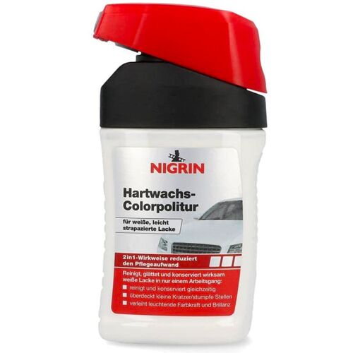 NIGRIN Hartwachs-Colorpolitur Weibe білий однокроковий поліроль з PTFE 300 мл, Колір: Білий, Кількість: 300 мл