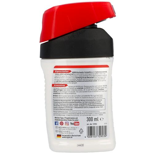 NIGRIN Hartwachs-Colorpolitur Weibe білий однокроковий поліроль з PTFE 300 мл, Колір: Білий, Кількість: 300 мл, зображення 2