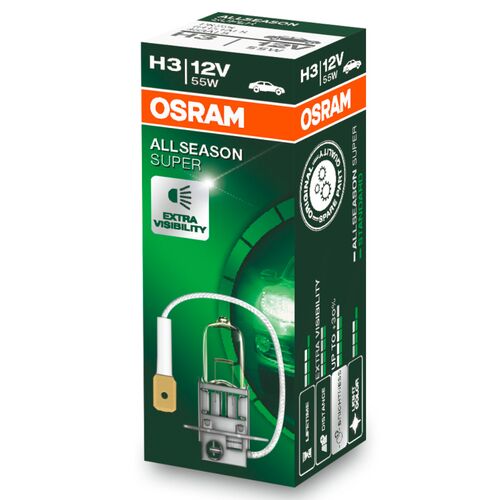 OSRAM AllSeason H3 55W 3200K (картон) 1 шт, Колірна температура: 3200, Тип лампи: H3