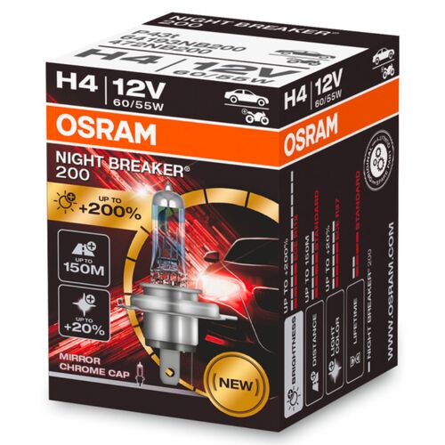 OSRAM Night Breaker 200 H4 60/55W 3900K (картон) 1 шт, Колірна температура: 3900, Тип лампи: H4