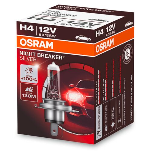OSRAM Night Breaker Silver H4 60/55W 3200K картон 1 шт
