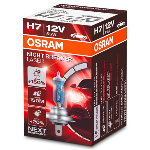 OSRAM Night Breaker Laser H7 55W 3900K (картон) 1 шт, Колірна температура: 3900, Тип лампи: H7
