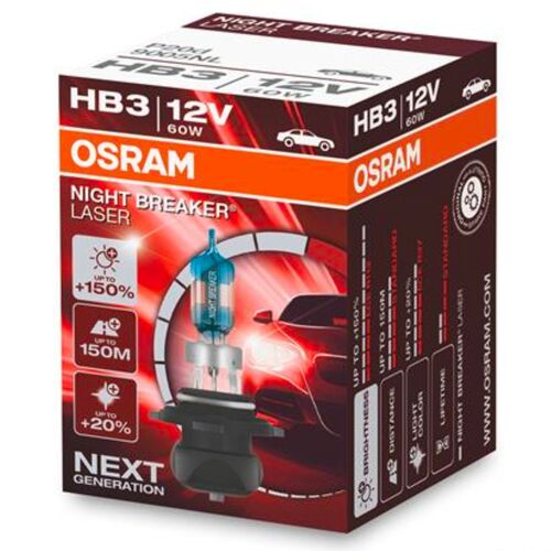 OSRAM Night Breaker Laser HB3 60W 3900K (картон) 1 шт, Колірна температура: 3900, Тип лампи: HB3