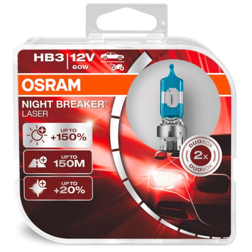 OSRAM Night Breaker Laser HB3 60W 3900K комплект 2 шт, Колірна температура: 3900, Тип лампи: HB3