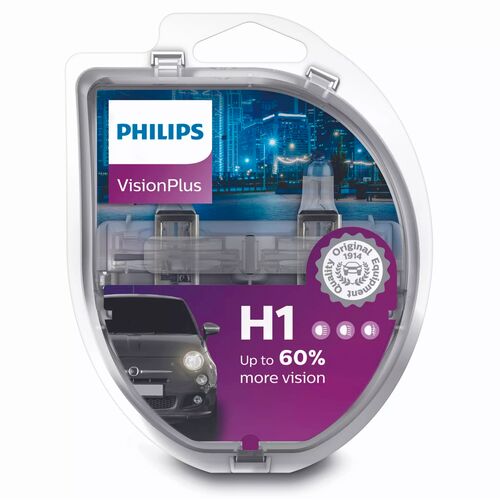 PHILIPS VisionPlus +60% H1 55W 3200K комплект 2 шт, зображення 3