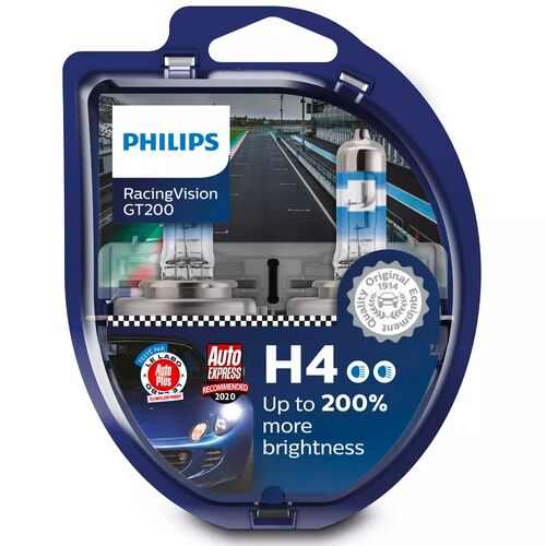 PHILIPS RacingVision GT200 +200% H4 60/55W 3600K комплект 2 шт, зображення 4