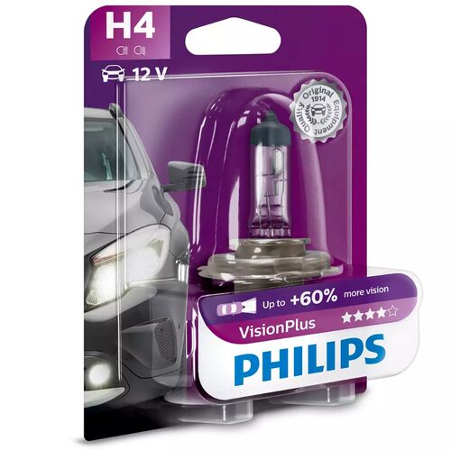 PHILIPS VisionPlus +60% H4 60/55W 3200K 1 шт