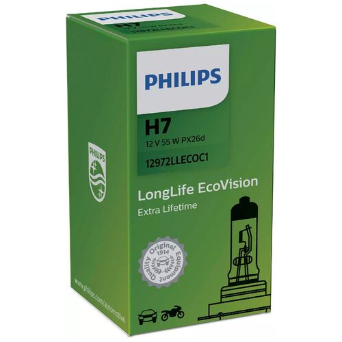 PHILIPS LongLife EcoVision 4x H7 55W 3100K (картон) 1 шт