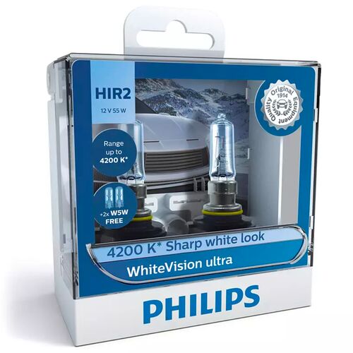 PHILIPS WhiteVision ultra +60% HIR2 55W 3700K комплект 2 шт