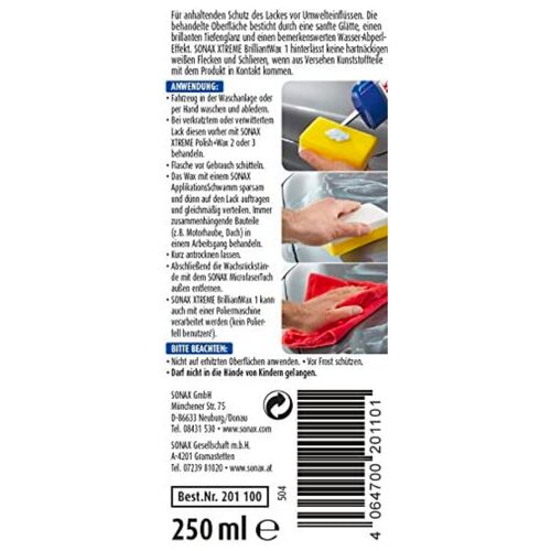 SONAX XTREME Brilliant Wax 1 Hybrid NPT фінішний поліроль з воском 250 мл, Кількість: 250 мл, зображення 10