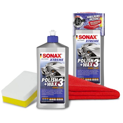 SONAX XTREME Polish + Wax 3 Hybrid NPT очищаючий поліроль з воском 500 мл у наборі