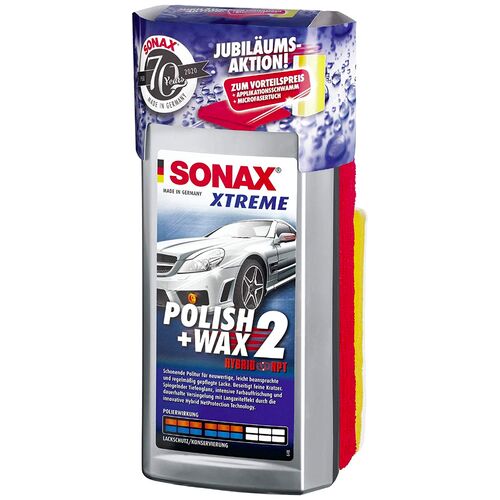 SONAX XTREME Polish + Wax 2 Hybrid NPT універсальна поліроль з воском 500 мл у наборі, зображення 3