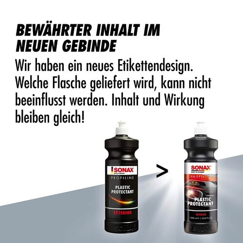 SONAX PROFILINE Plastic Protectant гелевий консервант (протектант) для зовнішнього та внутрішнього незабарвленого пластику 1 л, зображення 7