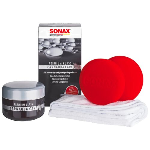SONAX PREMIUM CLASS Carnauba Care твердый воск карнауба в премиум наборе 200 мл 