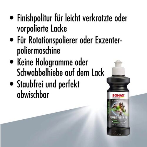 SONAX PROFILINE Perfect Finish 04-06 паста для фінішного полірування автомобіля 250 мл, Кількість: 250 мл, зображення 9