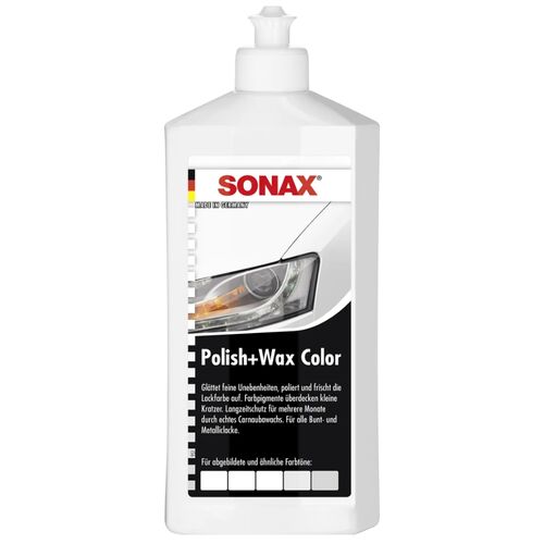 SONAX Polish +Wax Color белый полироль тефлон с воском 500 мл, Цвет: Белый, Количество: 500 мл , изображение 2