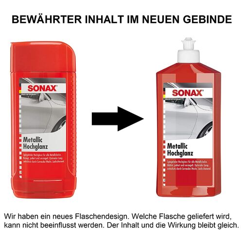 SONAX Metallic High Gloss поліроль металік тефлон з воском 500 мл, Кількість: 500 мл, зображення 5