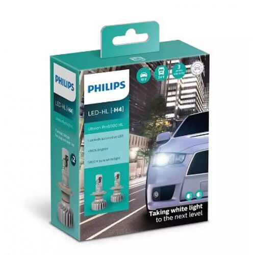 Лампы светодиодные PHILIPS LED H4 Ultinon Pro5000 + 160% 12/24V 15W 