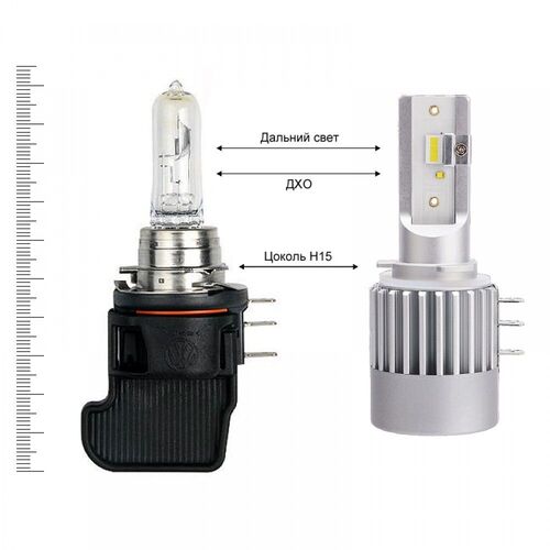 Лампы светодиодные ALed H15 6000K 30W RH15Y07 (2шт), зображення 3